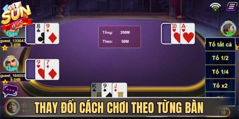 Bí Quyết Tố Bài Xì Tố Chuẩn Cao Thủ Dành Cho Hội Viên Sunwin 4 Sunwin Thay đổi cách chơi theo từng bàn